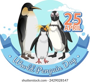 Colorful vector celebrating penguins and conservation