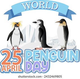 Colorful vector celebrating penguins and conservation