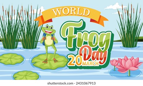 Colorful vector celebrating World Frog Day in March