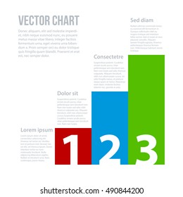 Colorful vector chart with text and numbers.