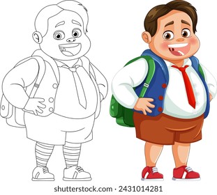 Colorful vector of a cheerful young student.