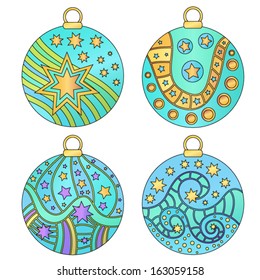 Colorful Vector Christmas Baubles