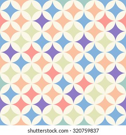 Colorful vector circle background. Vintage retro pattern with circles