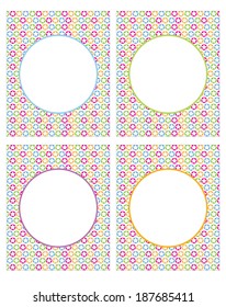 Colorful Vector Circle Diamond Frame and Invitation Template Set