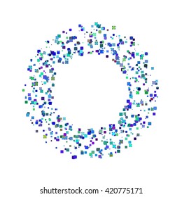 Colorful vector circles and squares frame
