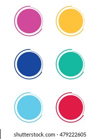 Colorful Vector Circular Frame Set