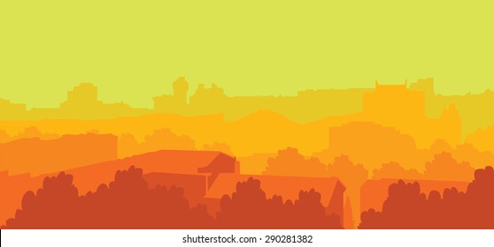 Colorful vector city landscape