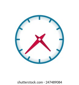 Colorful vector clock icon isolated on white background