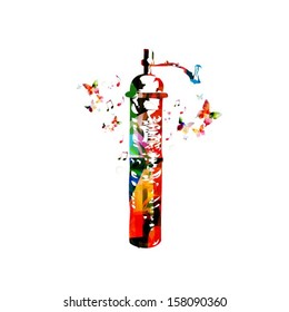 Colorful vector coffee grinder background with butterflies .