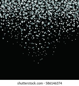 Colorful vector confetti isolated on black background.