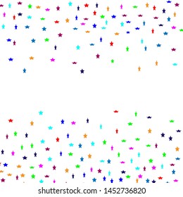 Colorful vector confetti pattern in stars