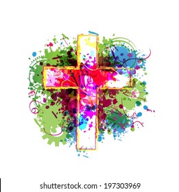 Colorful vector cross background