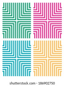 Colorful Vector Cross Pattern Set