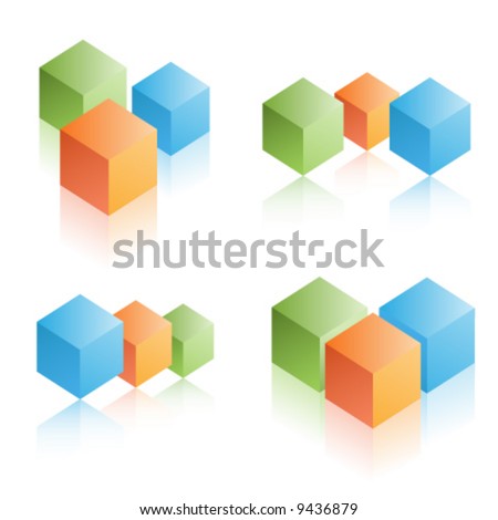 colorful vector cubes