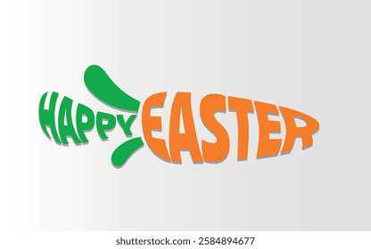 Colorful vector of a custom carrot wishing Happy Easter.