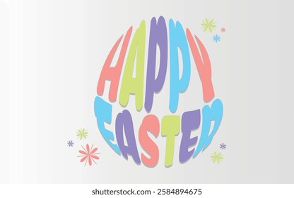 Colorful vector of a custom Easter egg wishing Happy Easter.