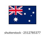 A colorful vector depiction of the Australian flag featuring the Union Jack and the Southern Cross stars against a deep blue background, symbolizing national pride and identity.