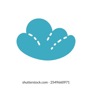 Colorful vector design of abstract cloud shapes in turquoise tones representing creativity