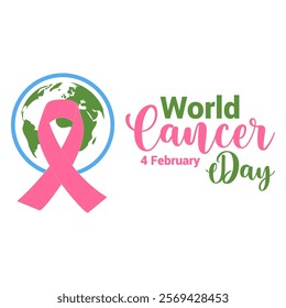 Colorful vector design celebrating World Cancer Day. Featuring vibrant awareness ribbons symbolizing unity, hope, and cancer protection. Perfect for campaigns, events, and educational purposes.