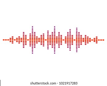 Colorful Vector Design Illustration Of Dynamic Sound Wave, Radio Frequency Modulation, Random Sound Wave, Amplitude Wave, Vibration, Signal, Pulse