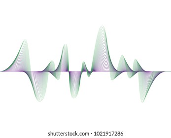 colorful vector design illustration of dynamic sound wave, radio frequency modulation, random sound wave, amplitude wave, vibration, signal, pulse