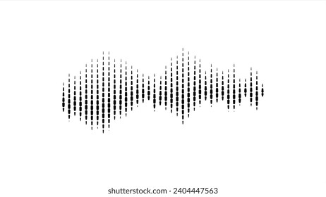 colorful vector design illustration of dynamic sound waves, radio frequency modulation, random sound wave