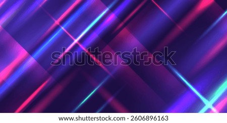 Colorful vector design showcases radiant light rays intersecting in geometric patterns against a deep background.