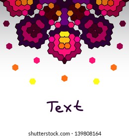 Colorful vector design template. Can be used for printing cards, invitations. Vector can be used for identity style blanks, decoration, textile design. Look like embroidery.