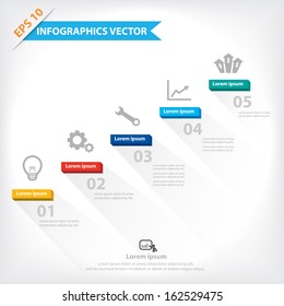 Colorful vector design for workflow layout, diagram, number options, web design, infographics.