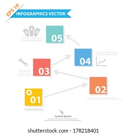 Colorful vector design for workflow layout, diagram, number options, web design, presentation template, infographics.
