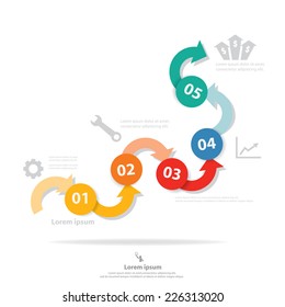 Colorful vector design for workflow layout, diagram, number options, web design, infographics.