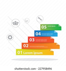 Colorful vector design for workflow layout, diagram, number options, web design, presentation template, infographics.