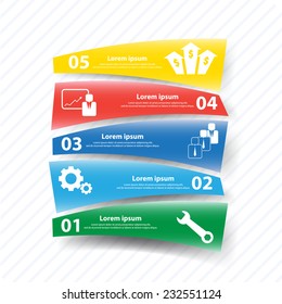 Colorful vector design for workflow layout, presentation template, diagram, number options, web design, infographics.