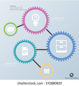 Colorful vector design for workflow, web design, infographics.