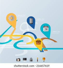 Colorful vector design for workflow, web design, infographics