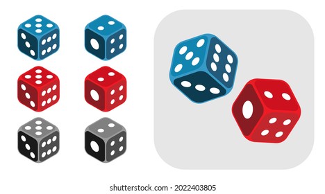 Colorful vector dice and bet graphic for game content