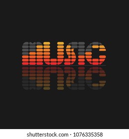 Colorful vector digital MUSIC equalizer. Audio waves design template. Audio signal visualization. Dj logo vector illustration
