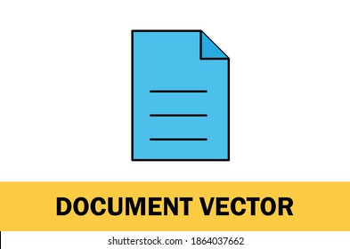 Colorful vector of document icon. Isolated on white background. For Designer.