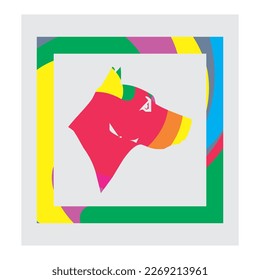 Colorful vector dog illustration, for free design.