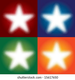 Colorful vector dotted stars