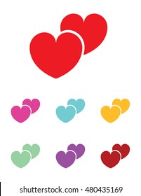 Colorful Vector Double Heart Graphic Set
