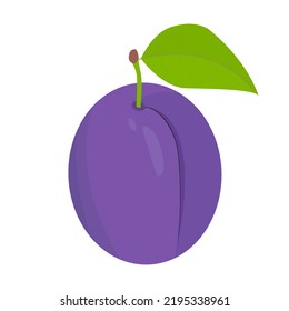 Eine farbenfrohe Vektorgrafik eines Pflaums, das sich hervorragend für Aufkleber, Karten, Symbole und mehr eignet.