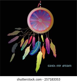 colorful vector dream catcher. vector illustration. isolated.