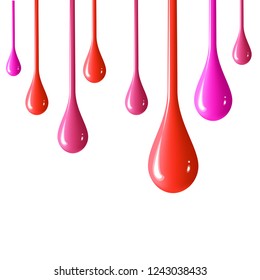 Colorful vector drops of paint on white background. Vector illustration for your graphic design. 