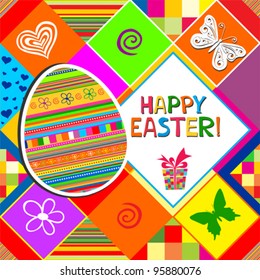 Colorful vector easter card. Seamless easter background. Vector Illustration