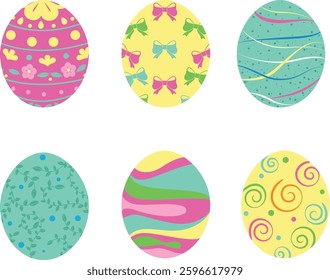 Colorful vector easter eggs cliparts