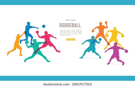 Colorful vector editable dodgeball player in action best for any graphic background