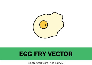 Colorful vector of egg fry icon. Isolated on white background. For Designer.