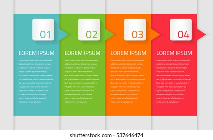 Colorful vector elements with infographic banners and number buttons for graphic and website templates.