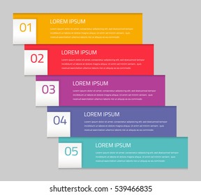 Colorful vector elements with infographic banners and number buttons for graphic and website template.